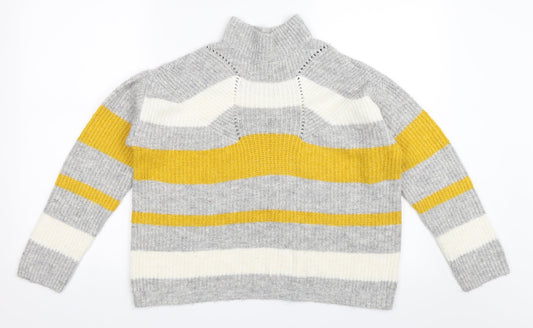 Matalan Womens Grey Striped  Pullover Jumper Size M