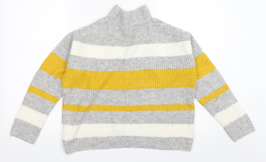 Matalan Womens Grey Striped  Pullover Jumper Size M