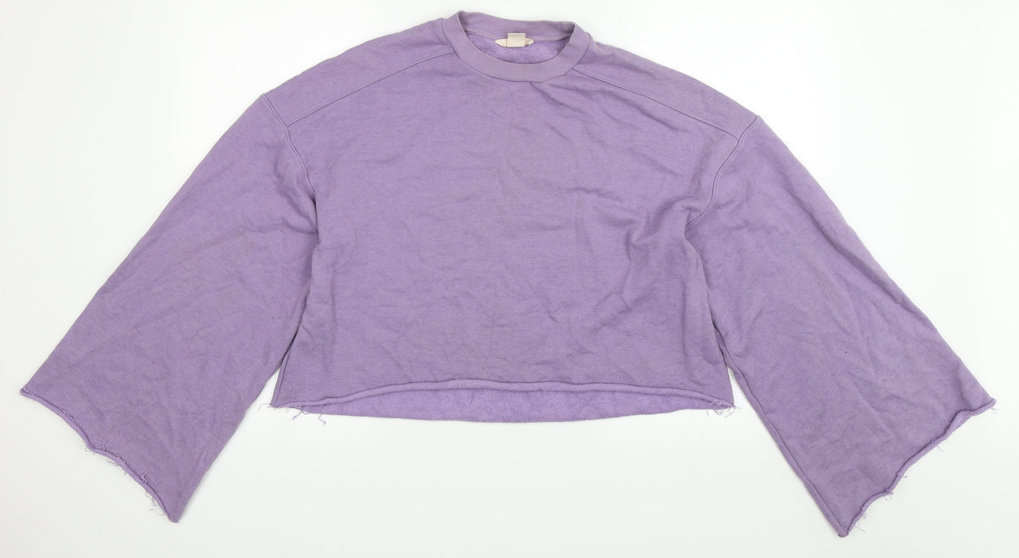 H&M Womens Purple   Pullover Sweatshirt Size 36