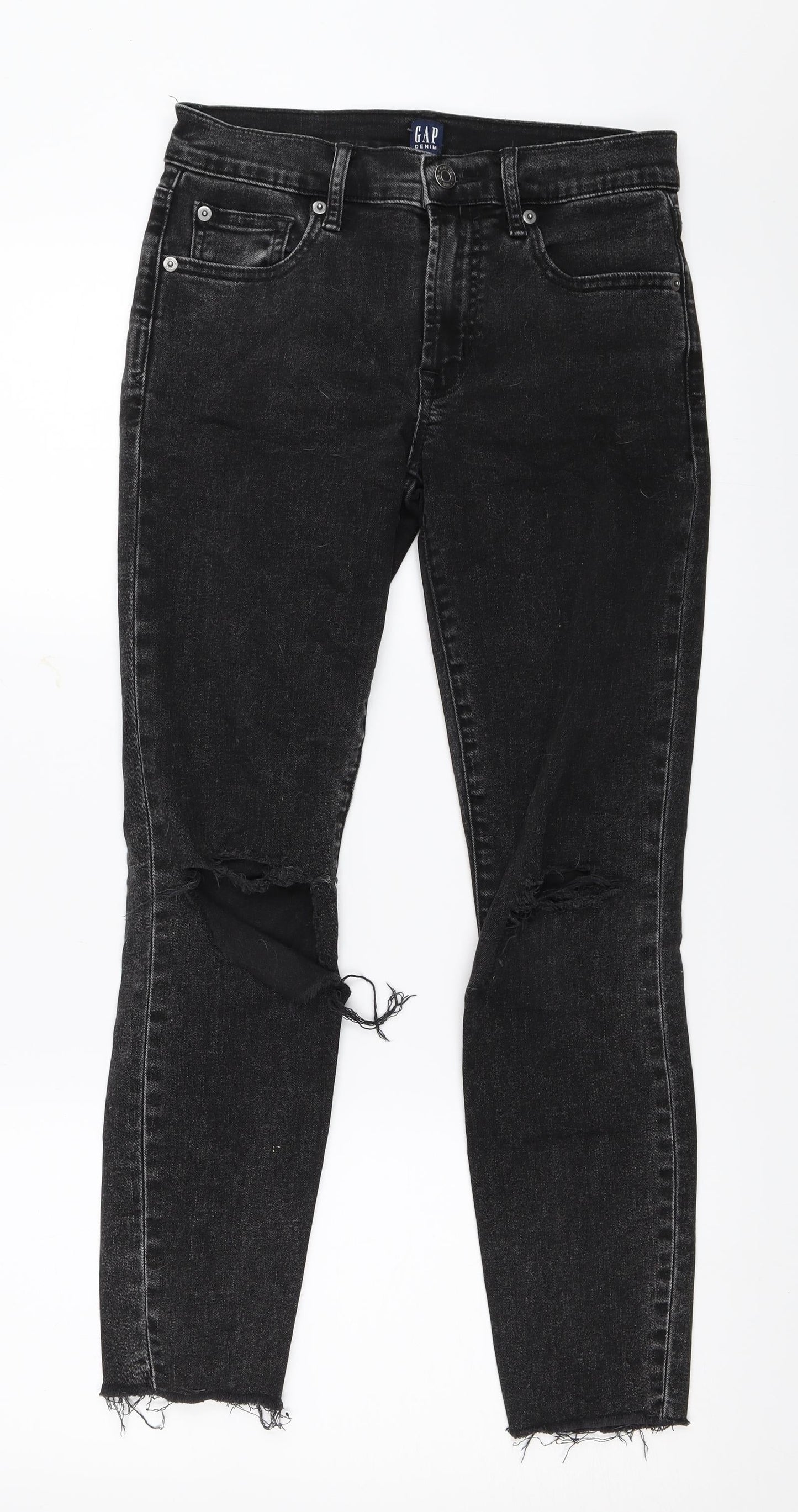 Gap Womens Black  Denim Skinny Jeans Size 26 in L26 in