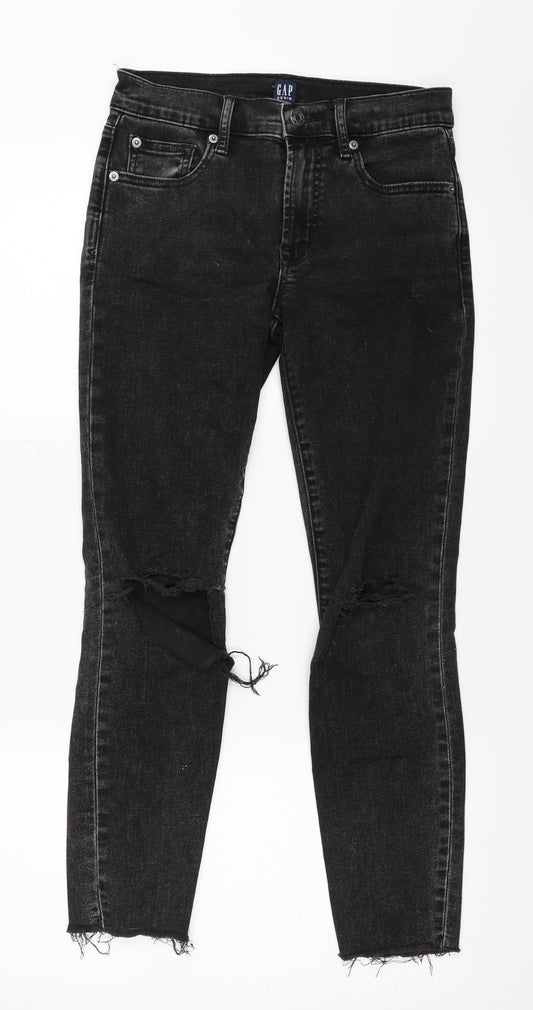 Gap Womens Black  Denim Skinny Jeans Size 26 in L26 in