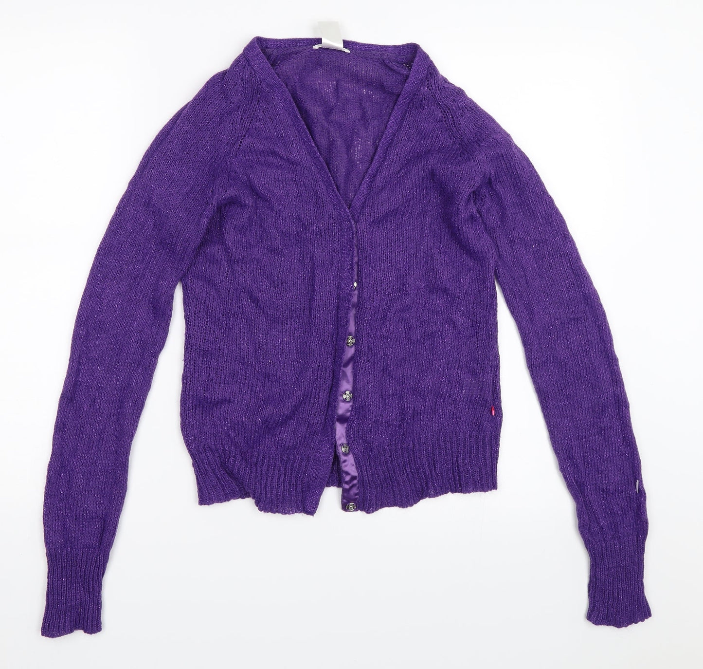 SOFT GREY Womens Purple   Cardigan Jumper Size 10