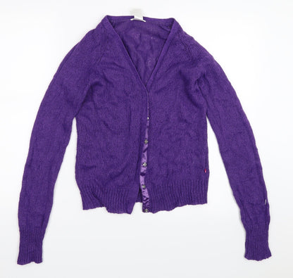 SOFT GREY Womens Purple   Cardigan Jumper Size 10