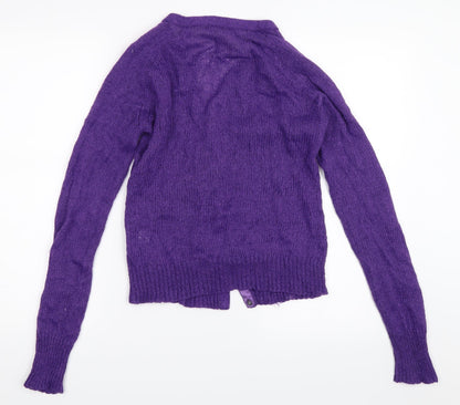 SOFT GREY Womens Purple   Cardigan Jumper Size 10