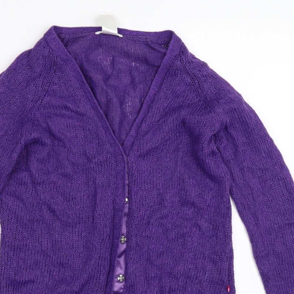SOFT GREY Womens Purple   Cardigan Jumper Size 10
