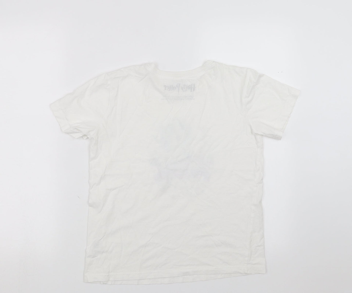 Earth Positive Girls White   Basic T-Shirt Size 11-12 Years  - unicorn