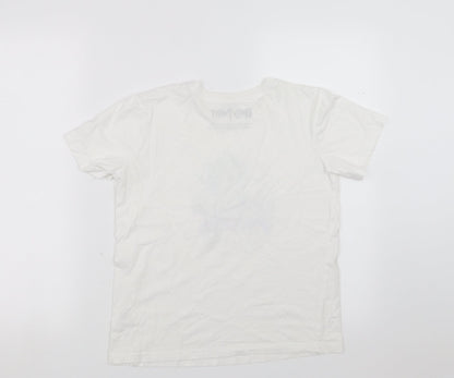 Earth Positive Girls White   Basic T-Shirt Size 11-12 Years  - unicorn