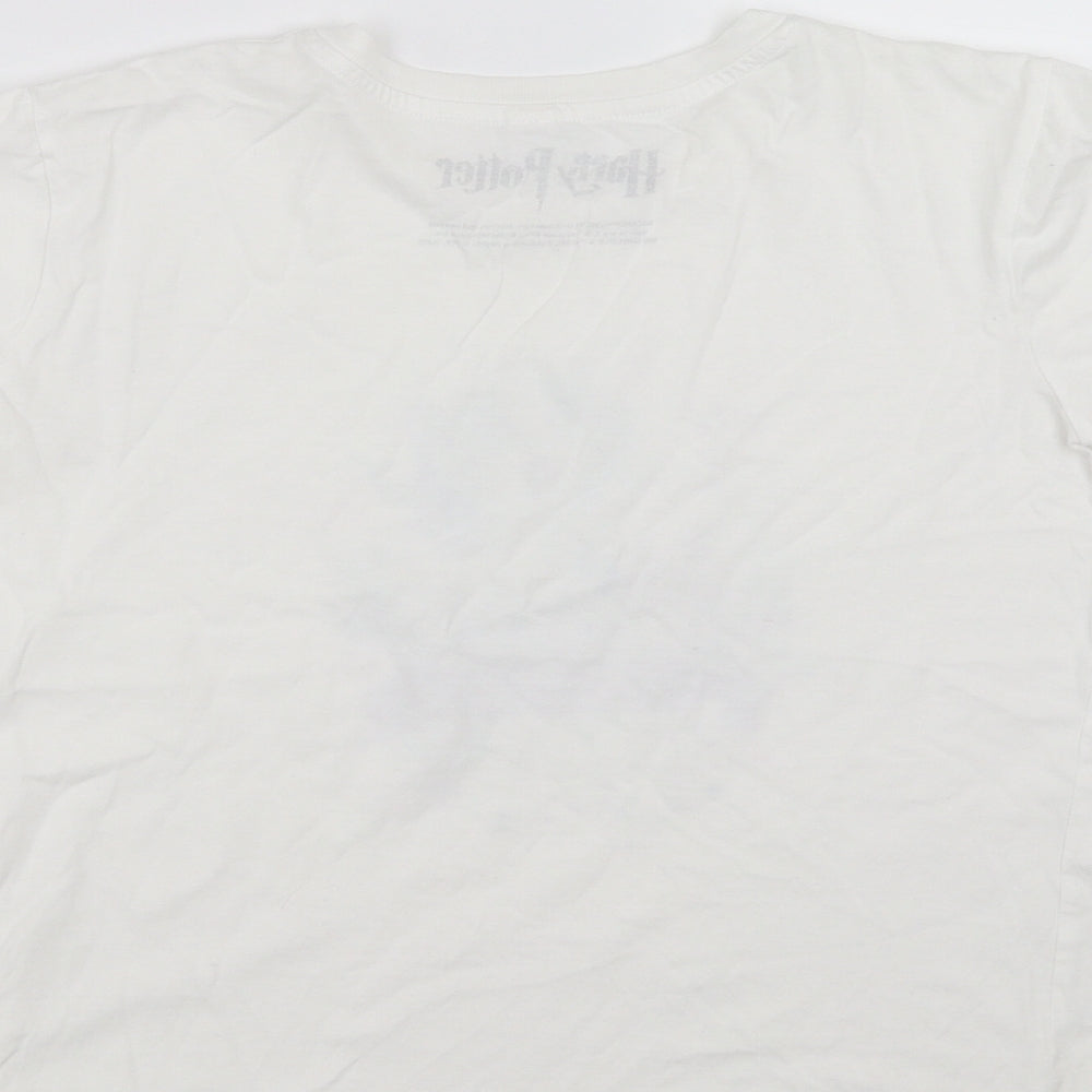 Earth Positive Girls White   Basic T-Shirt Size 11-12 Years  - unicorn