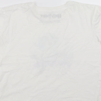 Earth Positive Girls White   Basic T-Shirt Size 11-12 Years  - unicorn