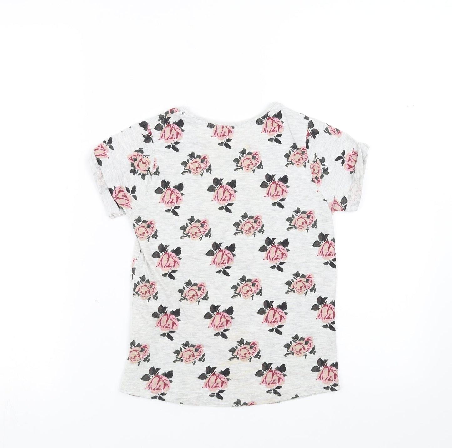 Young Dimension Girls Grey Fair Isle  Basic T-Shirt Size 7-8 Years  - love