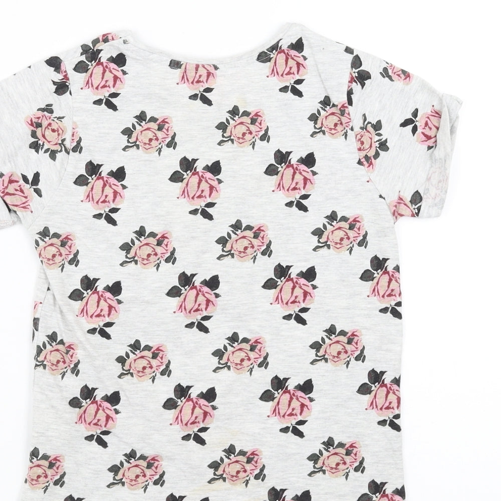 Young Dimension Girls Grey Fair Isle  Basic T-Shirt Size 7-8 Years  - love