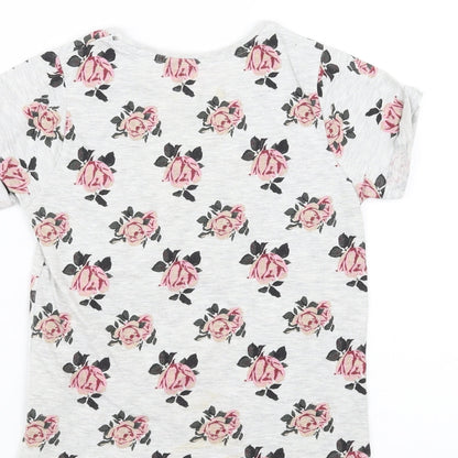Young Dimension Girls Grey Fair Isle  Basic T-Shirt Size 7-8 Years  - love
