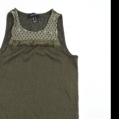 Primark Womens Green   Basic Blouse Size 6  - beaded