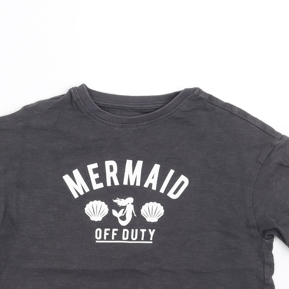 NEXT Girls Grey   Basic T-Shirt Size 6 Years  - mermaid off duty