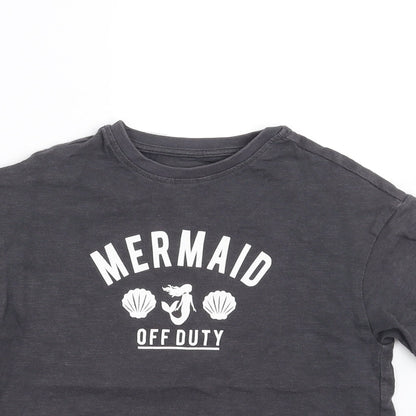 NEXT Girls Grey   Basic T-Shirt Size 6 Years  - mermaid off duty