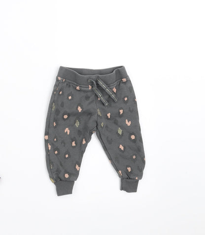 Primark Girls Grey Animal Print  Jogger Trousers Size 3-6 Months