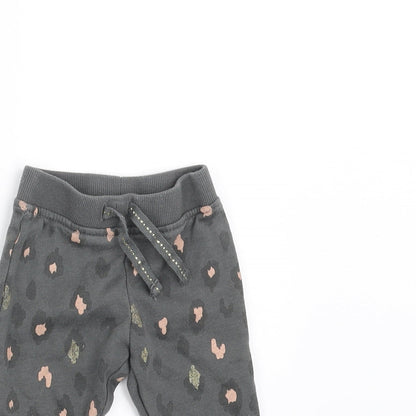 Primark Girls Grey Animal Print  Jogger Trousers Size 3-6 Months