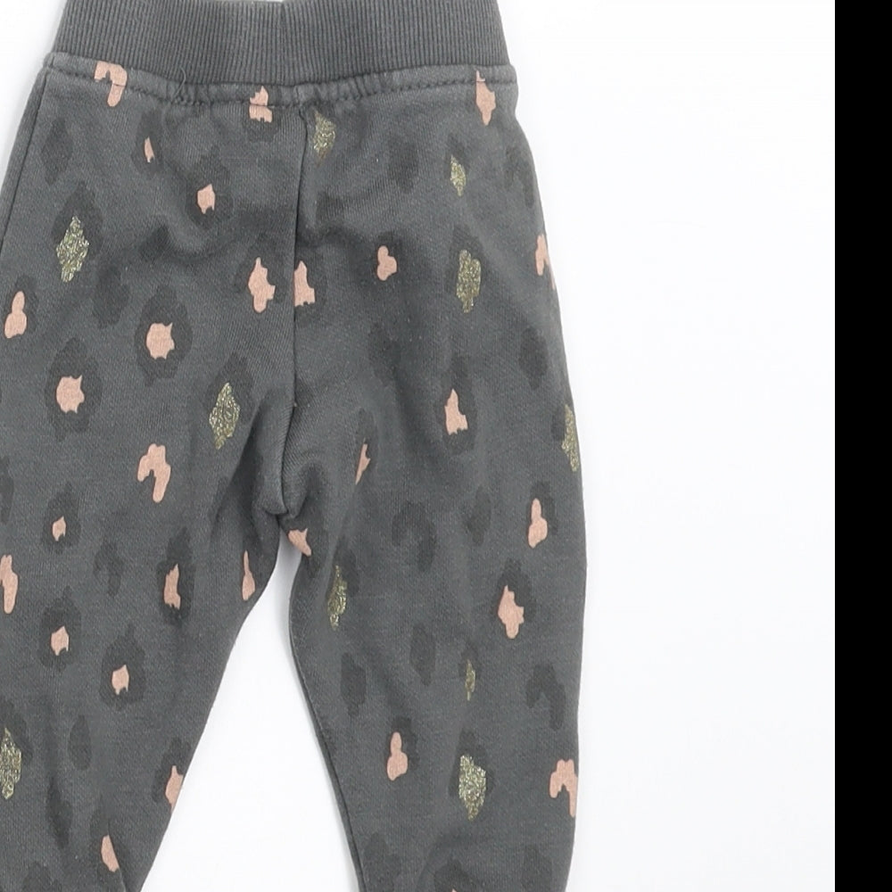 Primark Girls Grey Animal Print  Jogger Trousers Size 3-6 Months