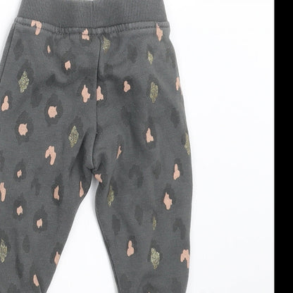 Primark Girls Grey Animal Print  Jogger Trousers Size 3-6 Months