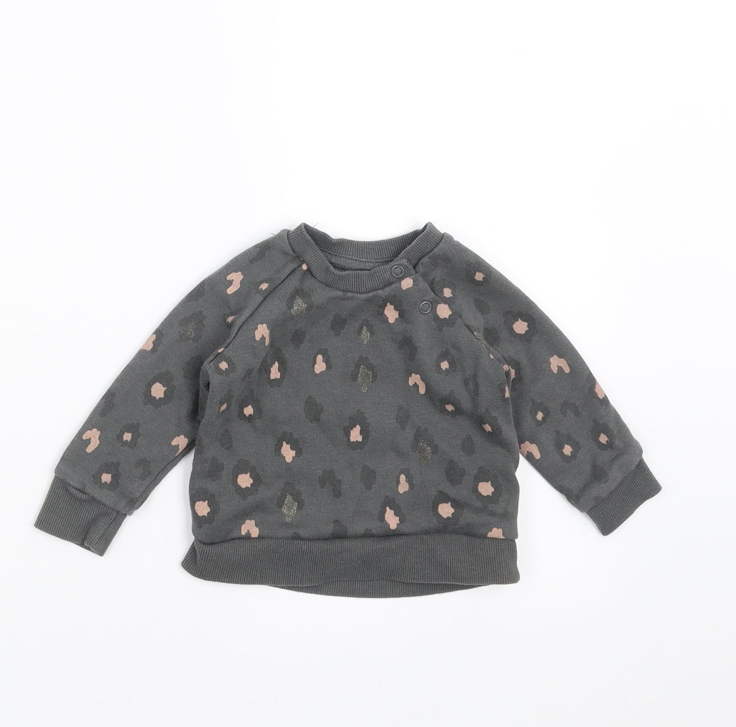 Primark Girls Grey Animal Print  Pullover Jumper Size 3-6 Months  - Sweatshirt