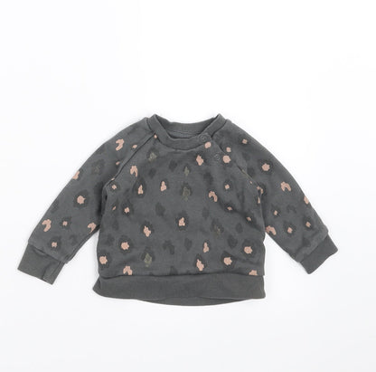 Primark Girls Grey Animal Print  Pullover Jumper Size 3-6 Months  - Sweatshirt