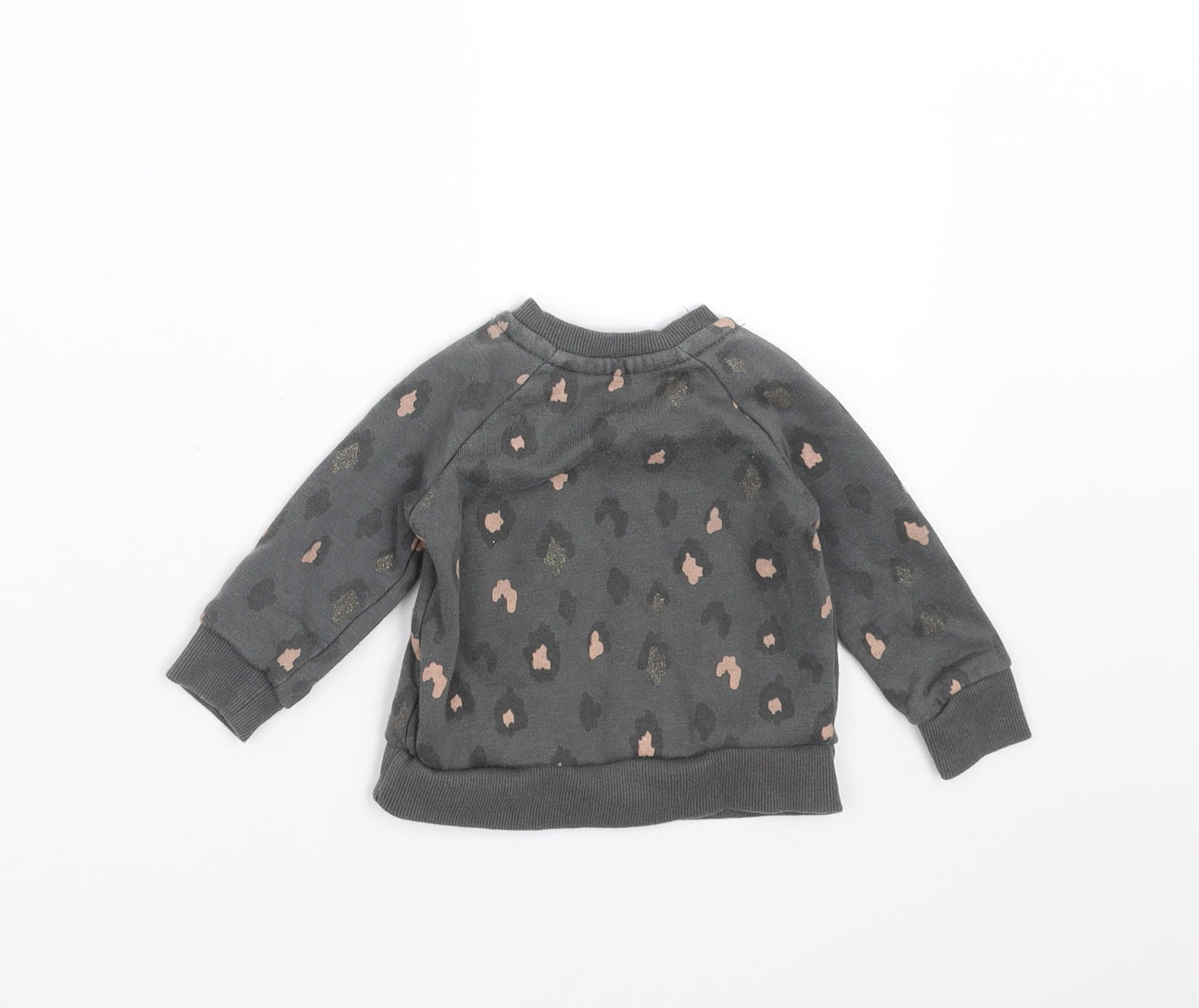 Primark Girls Grey Animal Print  Pullover Jumper Size 3-6 Months  - Sweatshirt