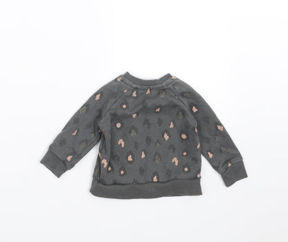 Primark Girls Grey Animal Print  Pullover Jumper Size 3-6 Months  - Sweatshirt
