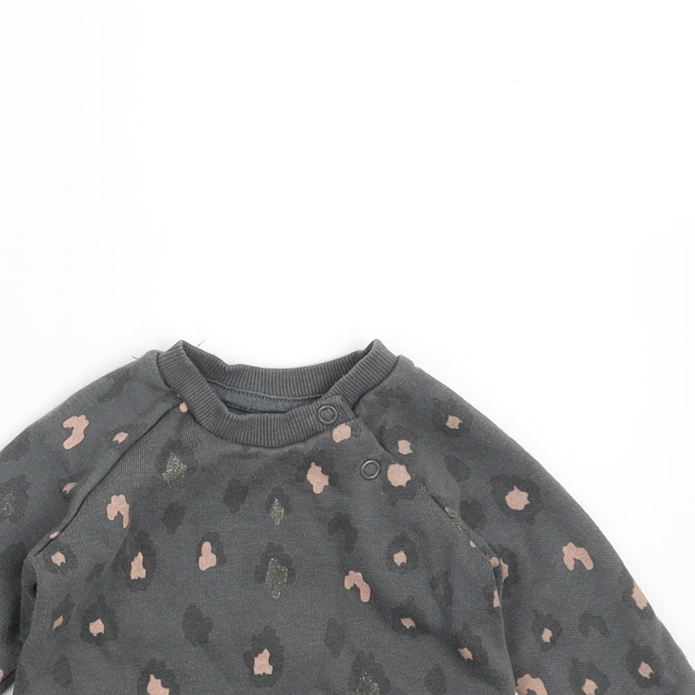 Primark Girls Grey Animal Print  Pullover Jumper Size 3-6 Months  - Sweatshirt