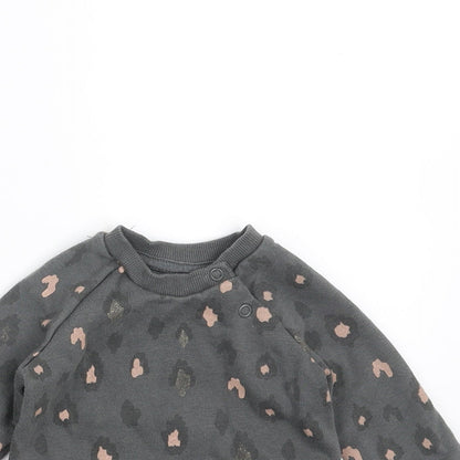 Primark Girls Grey Animal Print  Pullover Jumper Size 3-6 Months  - Sweatshirt