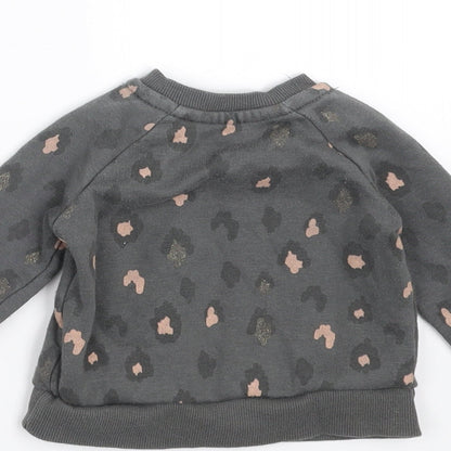 Primark Girls Grey Animal Print  Pullover Jumper Size 3-6 Months  - Sweatshirt