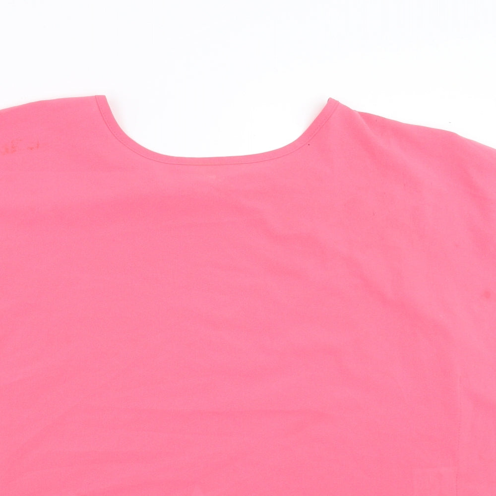 Womens UK Size 10 Internationale Pink Basic Blouse