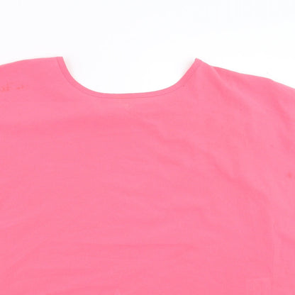 Womens UK Size 10 Internationale Pink Basic Blouse