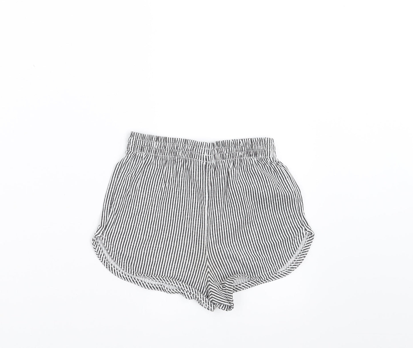 NEXT Girls Grey Striped  Hot Pants Shorts Size 6 Years