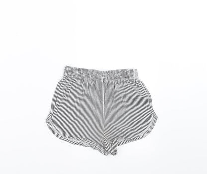 NEXT Girls Grey Striped  Hot Pants Shorts Size 6 Years
