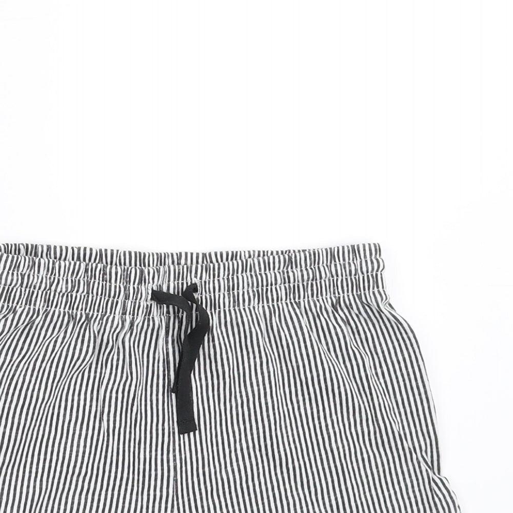 NEXT Girls Grey Striped  Hot Pants Shorts Size 6 Years