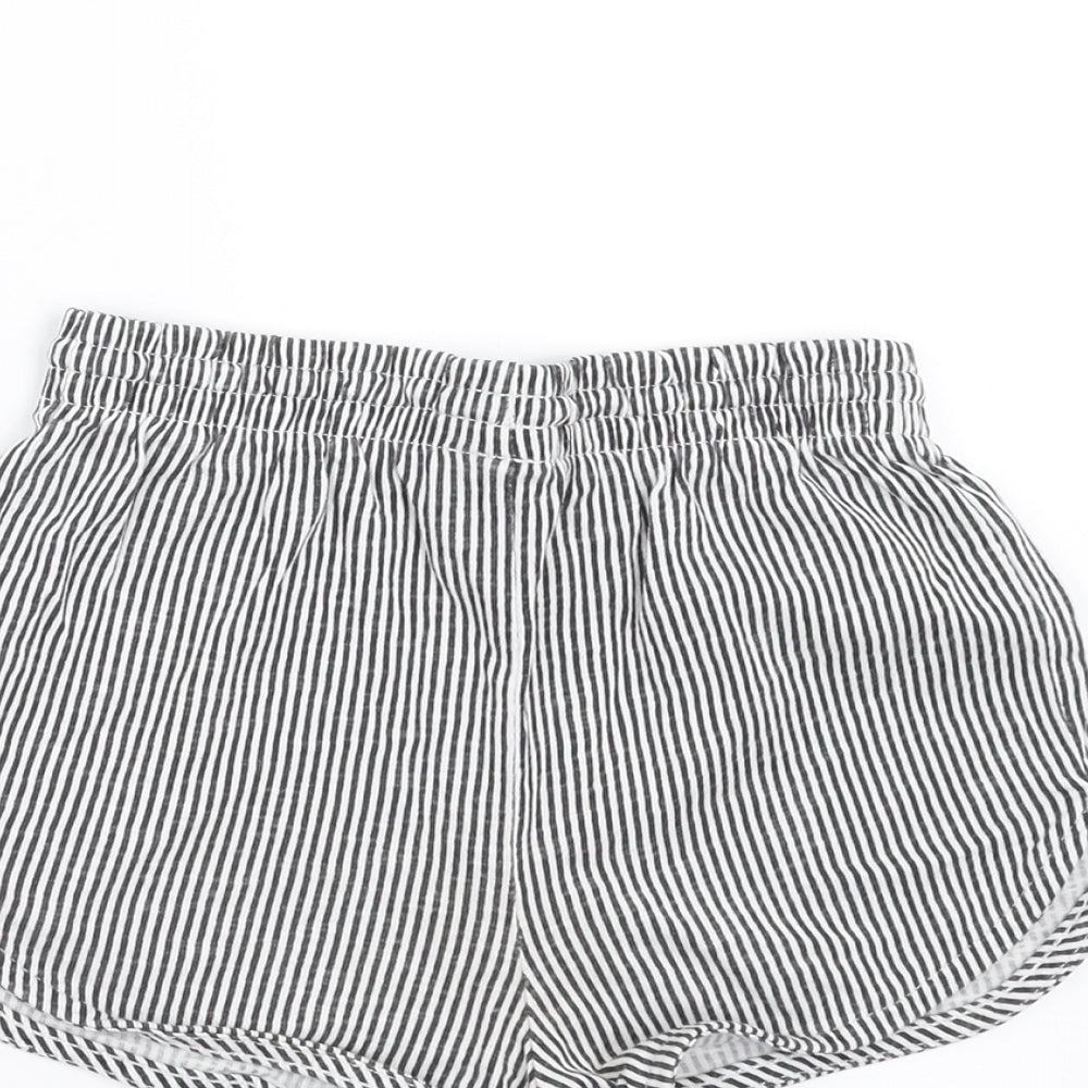 NEXT Girls Grey Striped  Hot Pants Shorts Size 6 Years