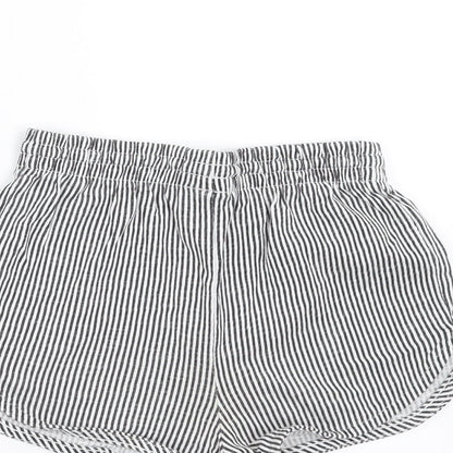 NEXT Girls Grey Striped  Hot Pants Shorts Size 6 Years