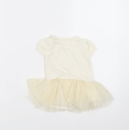 Gap Girls Ivory   Jumper Dress  Size 3-6 Months