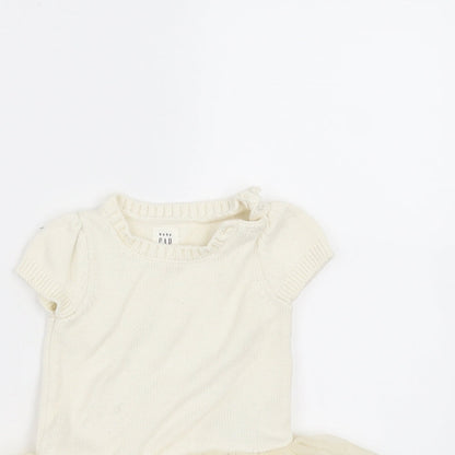 Gap Girls Ivory   Jumper Dress  Size 3-6 Months