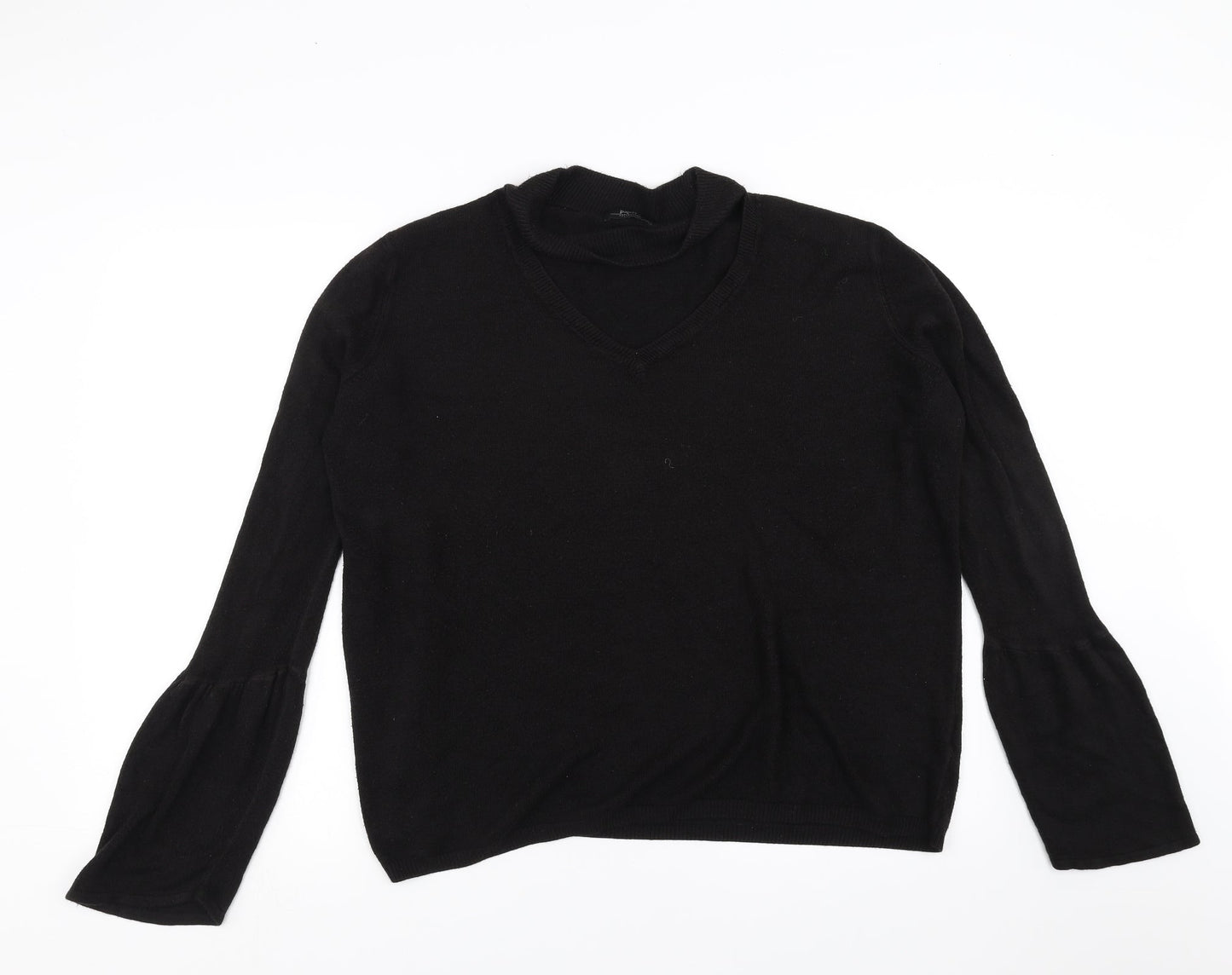 Papaya Womens Black   Pullover Jumper Size M  - Choker style neck