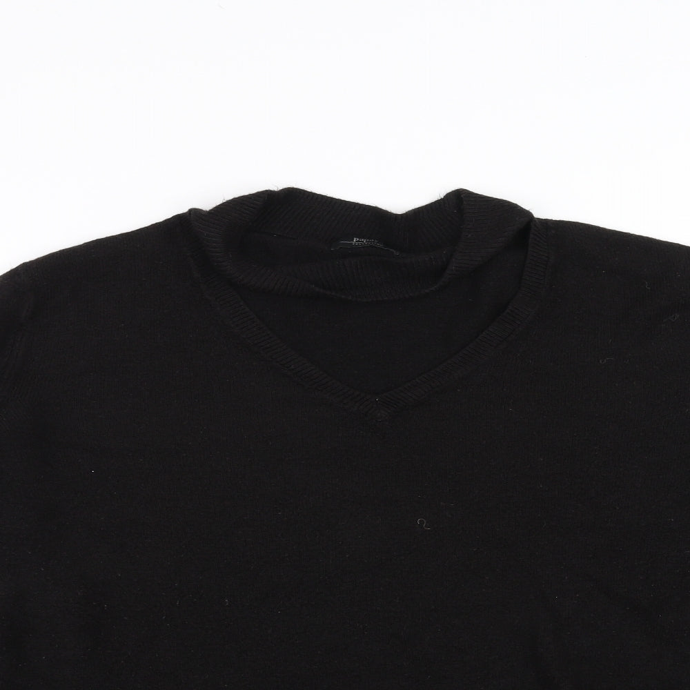Papaya Womens Black   Pullover Jumper Size M  - Choker style neck