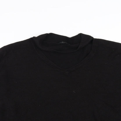 Papaya Womens Black   Pullover Jumper Size M  - Choker style neck