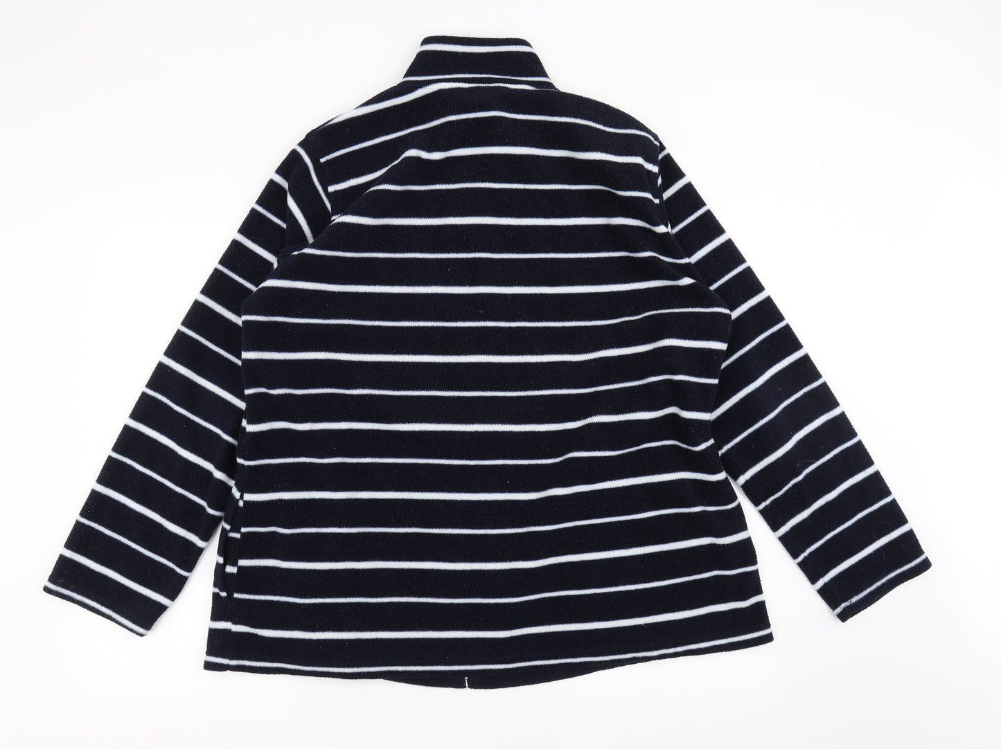 ISLE Womens Blue Striped Fleece Full Zip Jumper Size XL