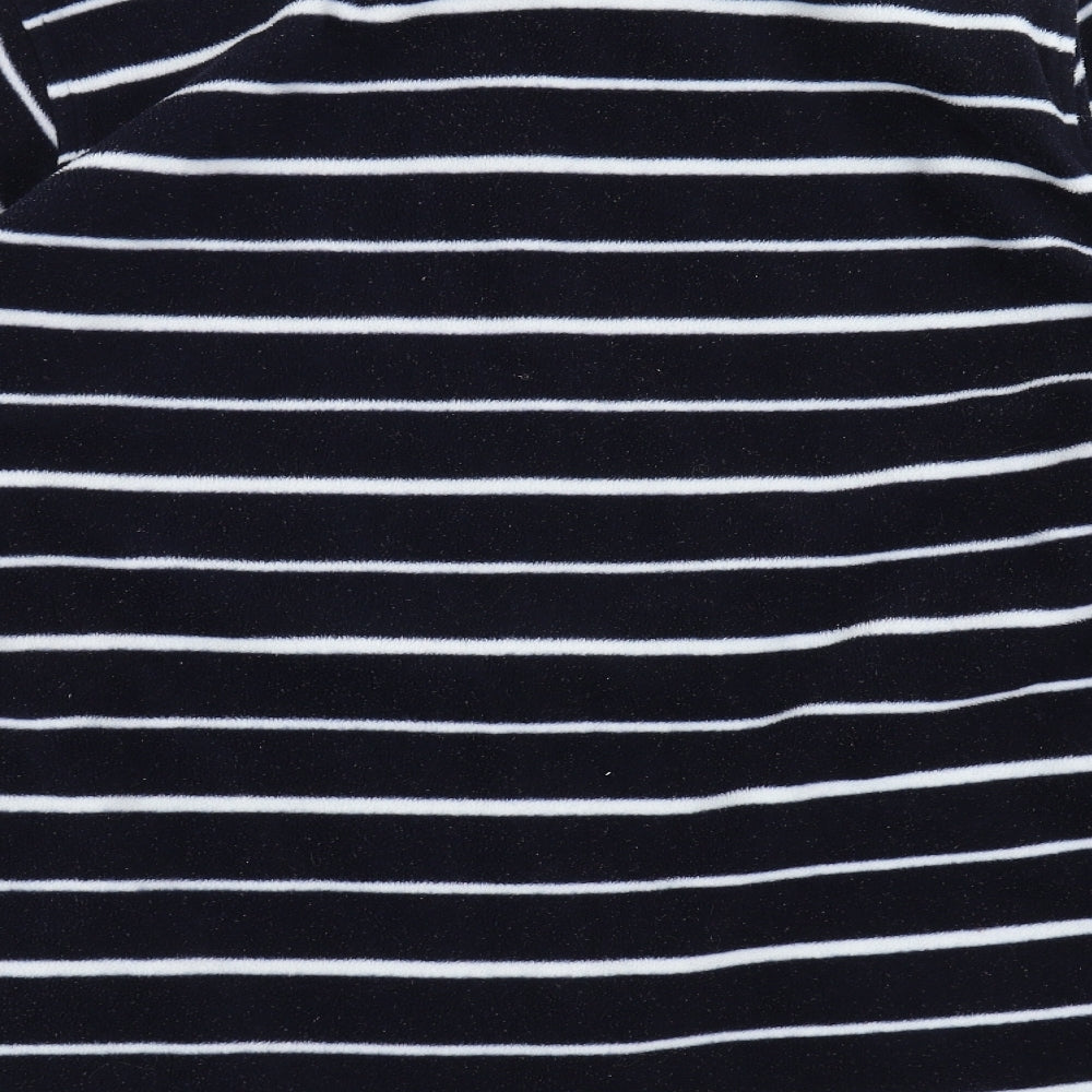 ISLE Womens Blue Striped Fleece Full Zip Jumper Size XL