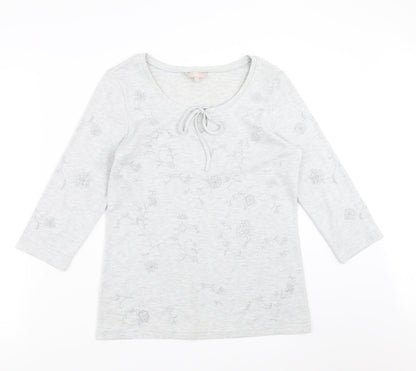 Womens UK Size 12 Soon Grey Basic Blouse