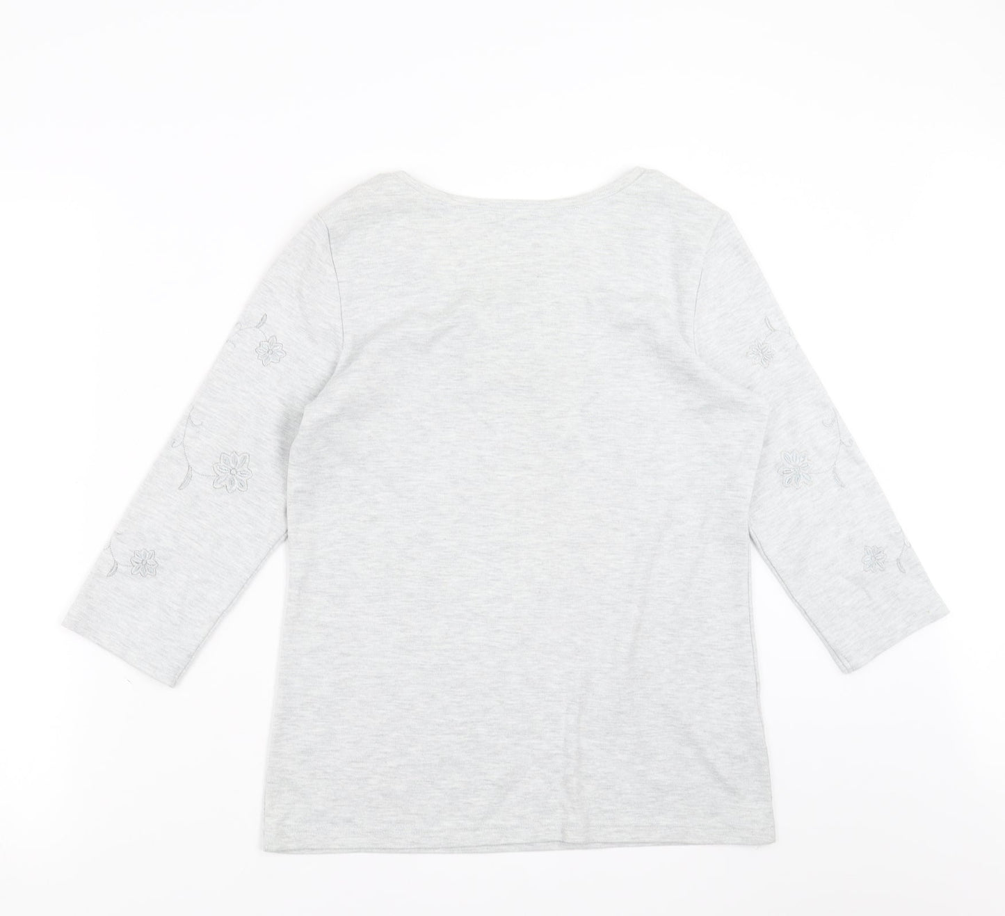 Womens UK Size 12 Soon Grey Basic Blouse