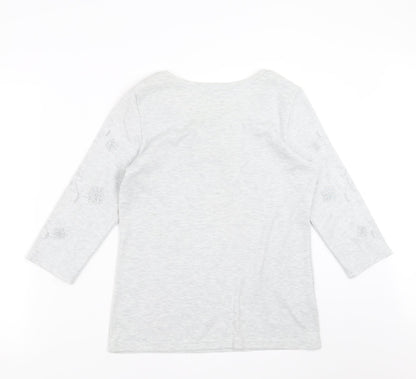 Womens UK Size 12 Soon Grey Basic Blouse