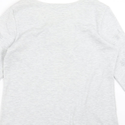Womens UK Size 12 Soon Grey Basic Blouse