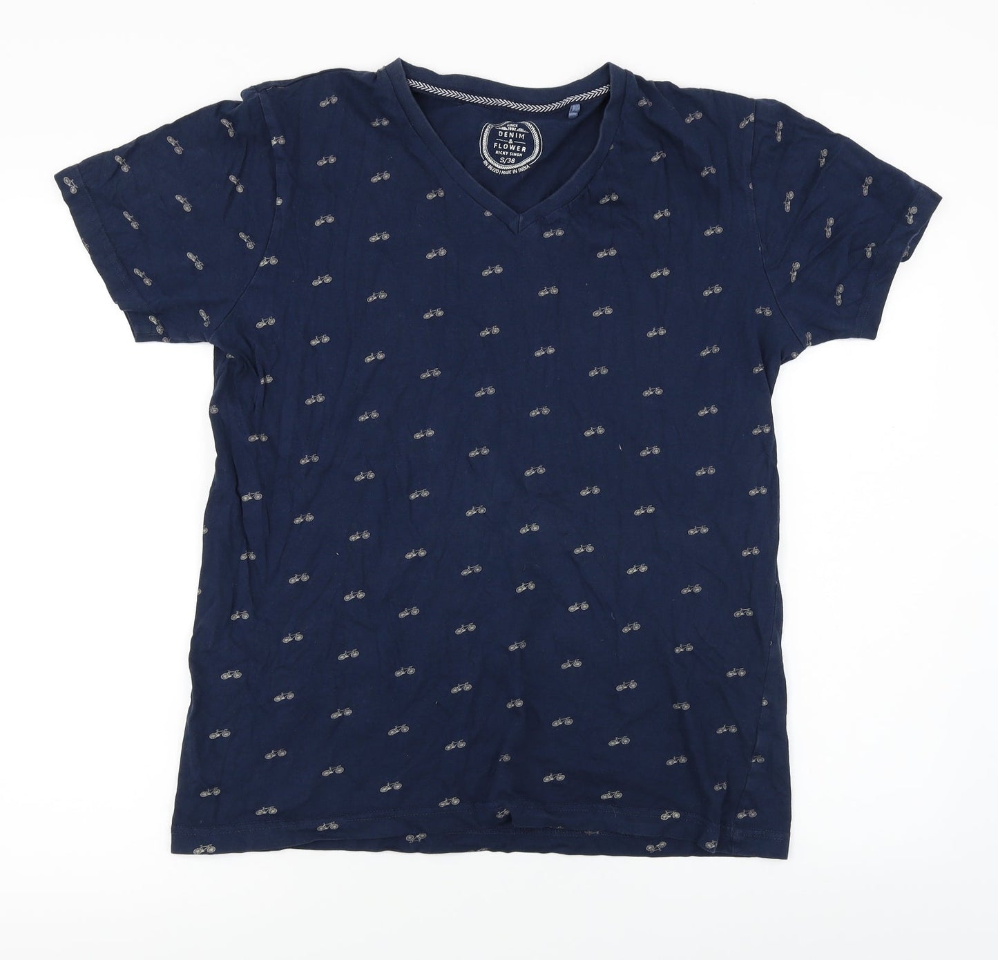 denim flower Womens Blue   Basic T-Shirt Size S