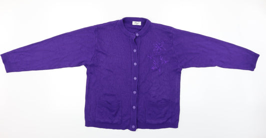 CARE Womens Purple   Cardigan Jumper Size M